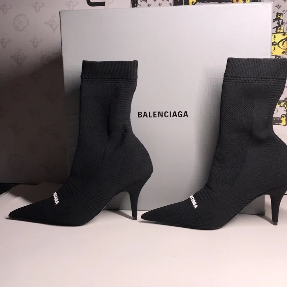 New Authentic Balenciaga Knife 2.0 Women’s Knit Stiletto Booties